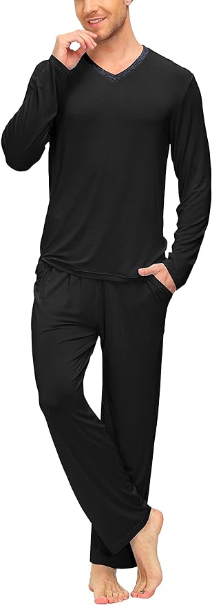 Men's v neck online pyjama sets