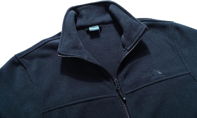 Wholesale Men's Full Zip Thermal Jackets With Pockets Soft Polar Fleece Coat - Navy