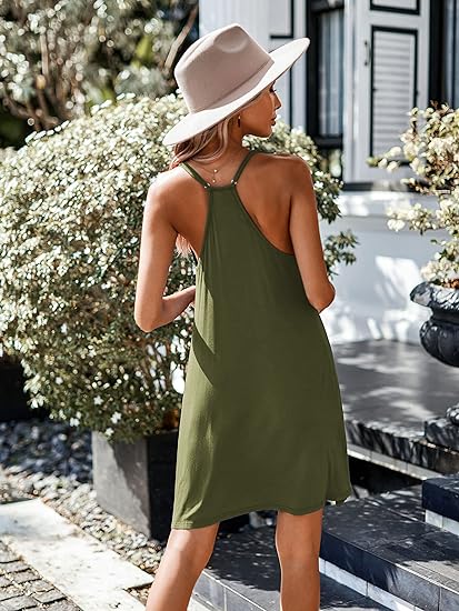Wholesale Women's Racerback Sleeveless Nightgown Women's Sleepwear - Army Green