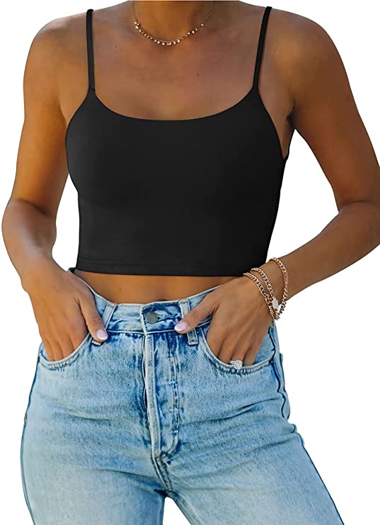 Wholesale Women’s Adjustable Spaghetti Strap Double Lined Seamless Camisole Tank Yoga Crop Tops