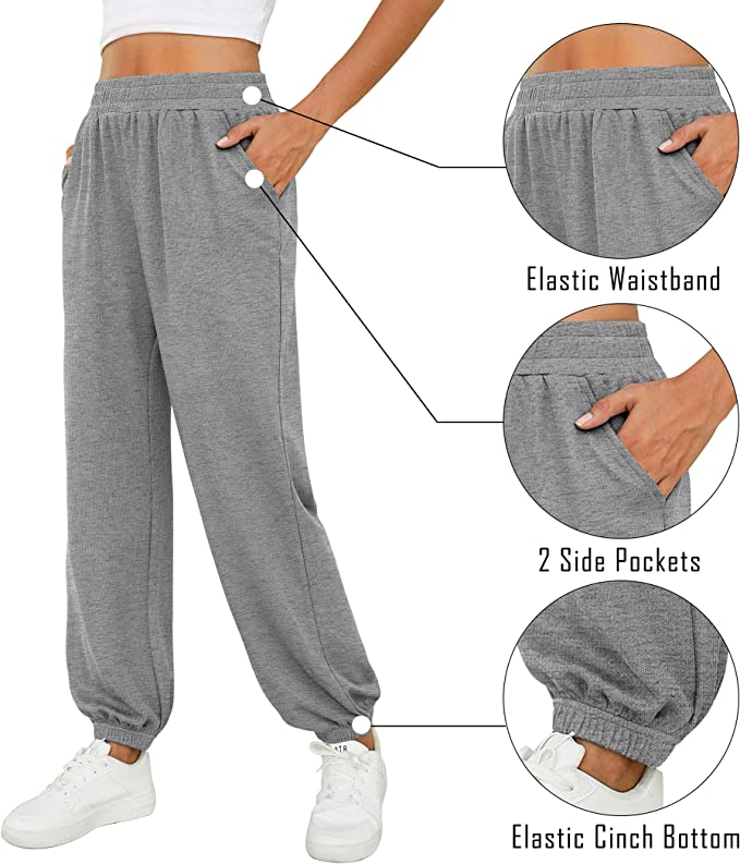 Wholesale Womens Cinch Bottom Sweatpants High Waisted Jogger Pants